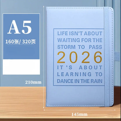 2026 Premium Schedule Leather Cover Planner With Pen