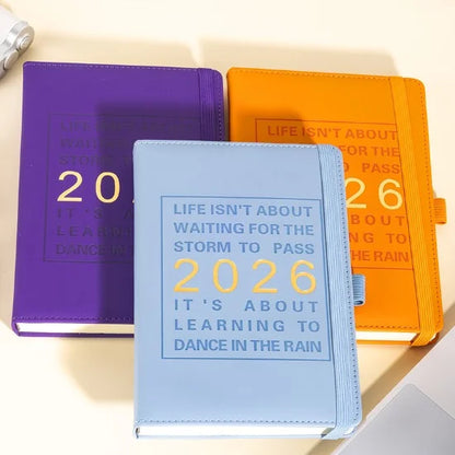 2026 Premium Schedule Leather Cover Planner With Pen