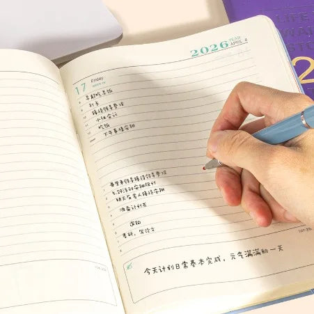 2026 Premium Schedule Leather Cover Planner With Pen