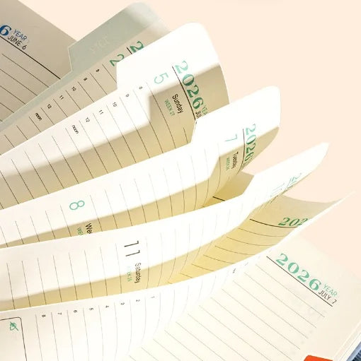 2026 Premium Schedule Leather Cover Planner With Pen