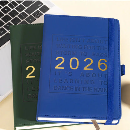 2026 Premium Schedule Leather Cover Planner With Pen