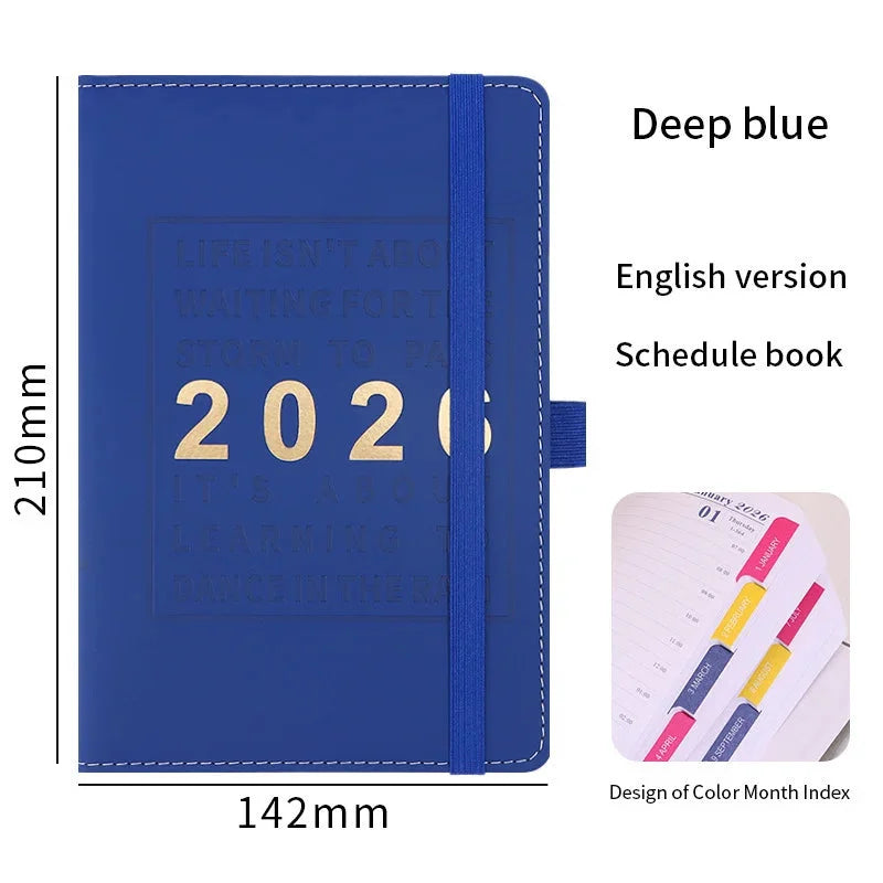 2026 Premium Schedule Leather Cover Planner With Pen