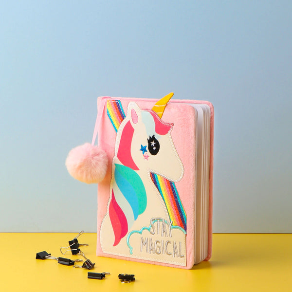 Stay Magical Pom Pom Unicorn Notebook Diary