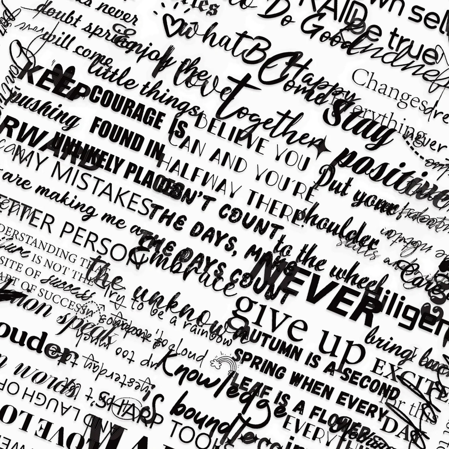 English Inspirational Short Sentences Stickers Pack