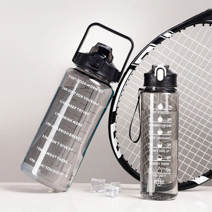 2Pc Large Capacity Water Bottle and Cup
