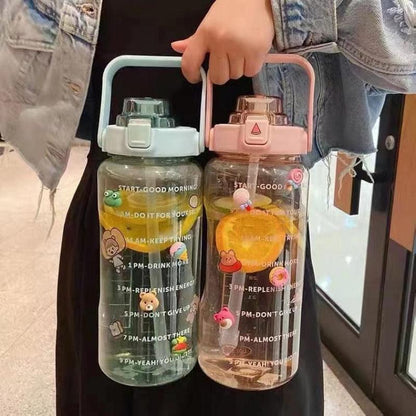 2L Large Plastic Bottle with Motivational Quotes