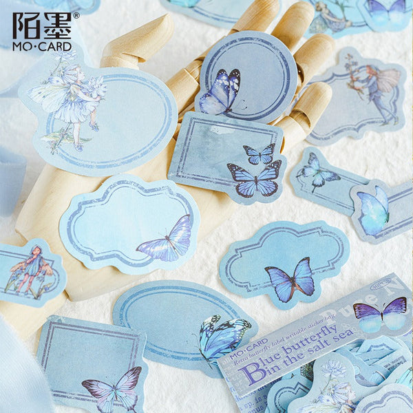 Butterfly label Vintage writable Decorative Stickers