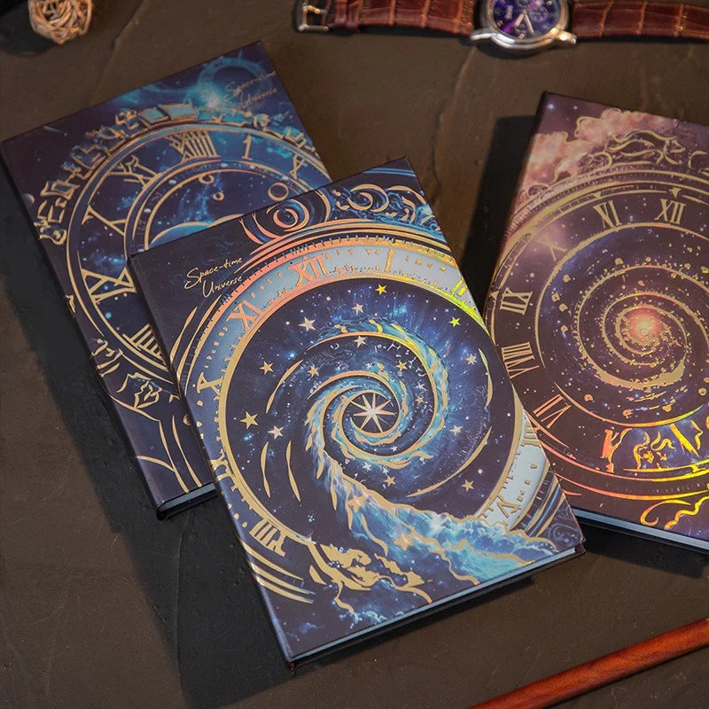 Cosmic Clock Retro Hardcover Journal With Cover