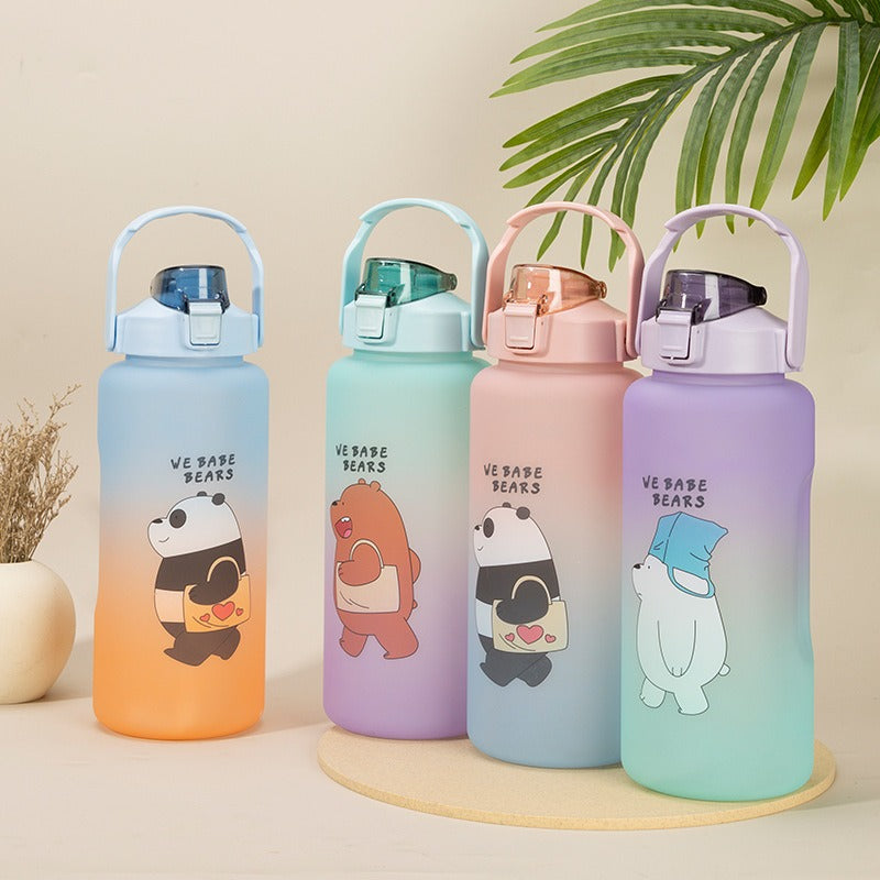 We Bare Bears Large Capacity 2000 ml Water Bottles and Sippers Cup