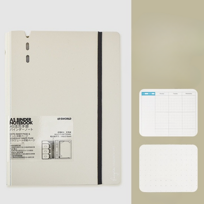 Elastic Closure Hard Cover A5 Binder And Notebook