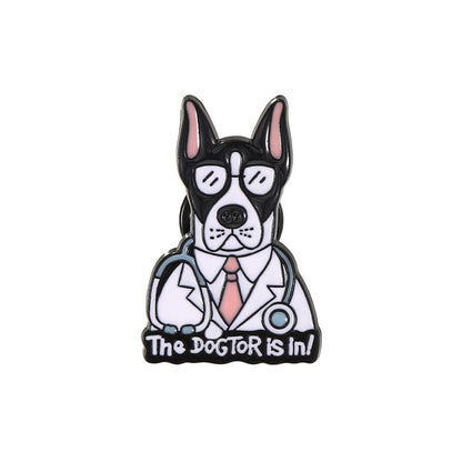 Cute Cat Doctor Nurse Brooch And Enamel Pin