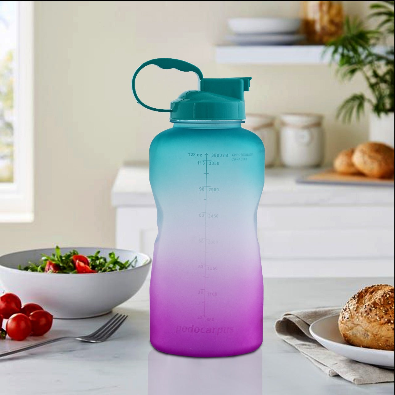 3.8L Extreme Sipper Water Jug with Motivatioanl Time Marker