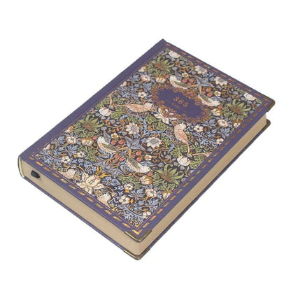 William Morris Floral Cover 365 Days Year Planner with Plain Kraft Pages