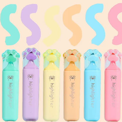 Cat Paw Pastel Color Highlighters
