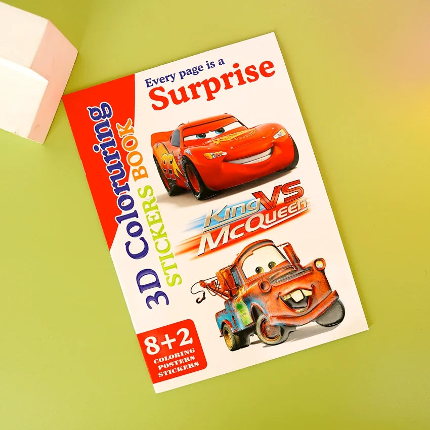 3D Coloring Drawing and Sticker Book - McQueen