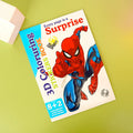 A coloring book featuring Spiderman characters, labeled as '3D Colouring Book' with an age recommendation of 8+.