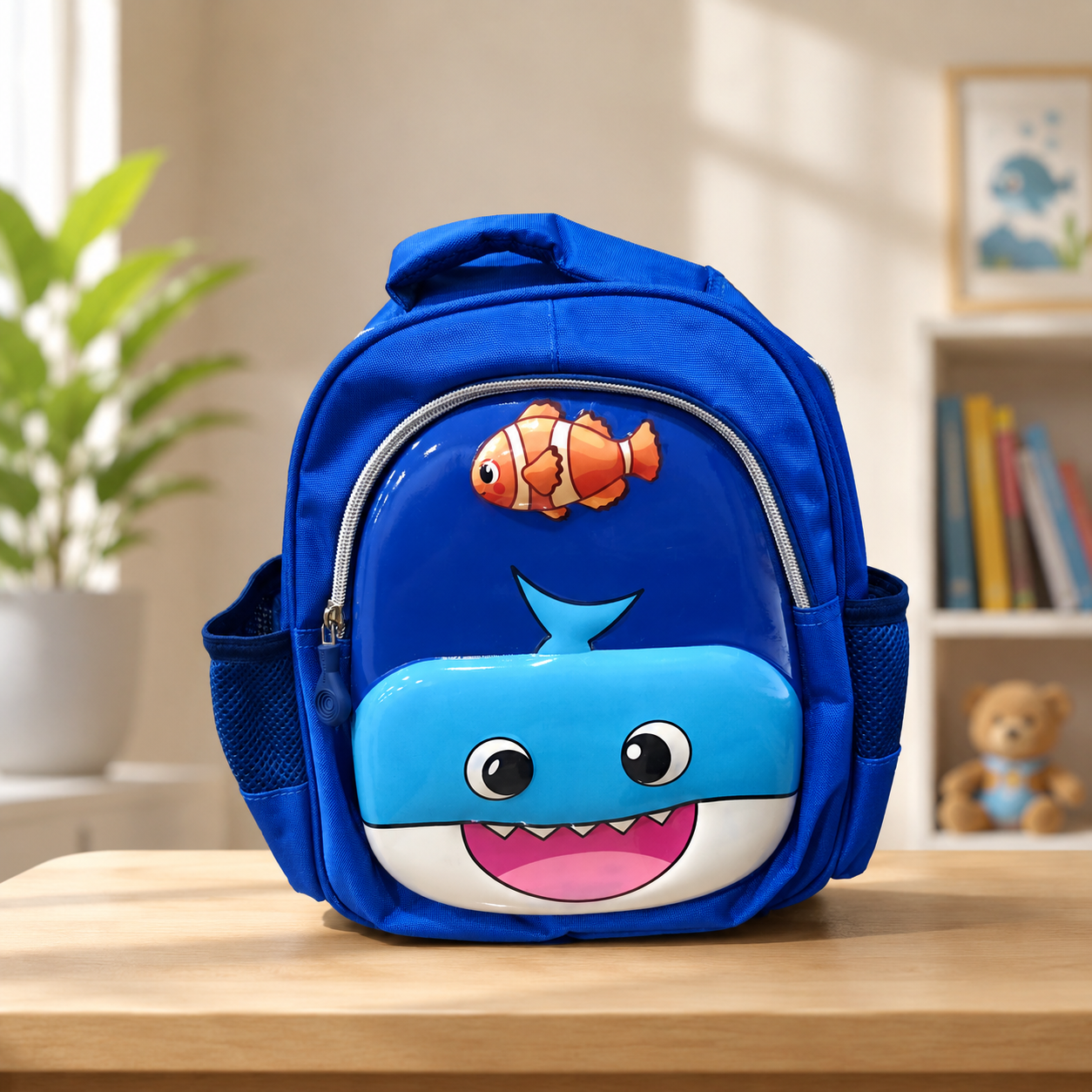 3D Whale Character Kids Backpack