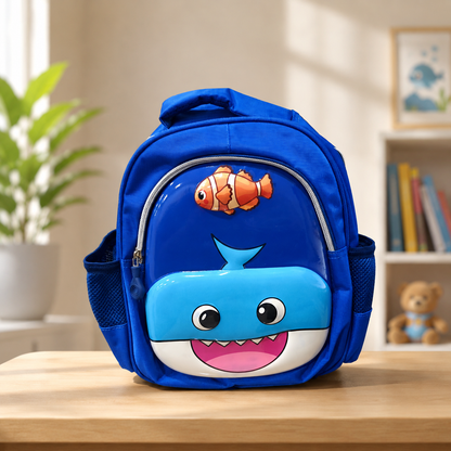 3D Whale Character Kids Backpack