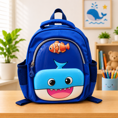 3D Whale Character Kids Backpack