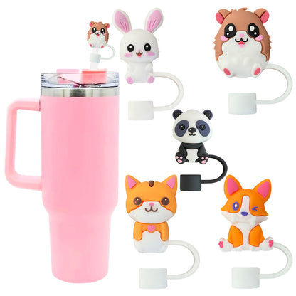 3D Cartoon Tumbler Straw Caps