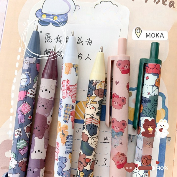 Bear Paradise Press Gel Pens - Set of 6