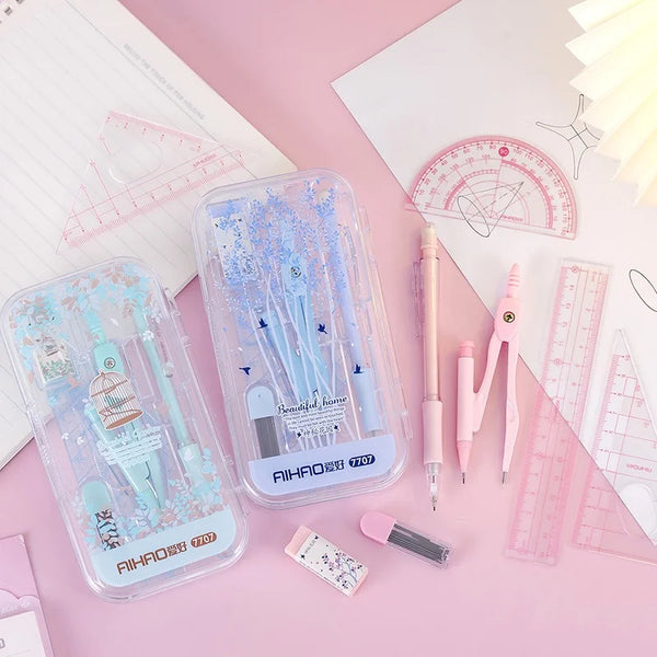 Secret Garden 8 Pcs Geometry Set With Compass