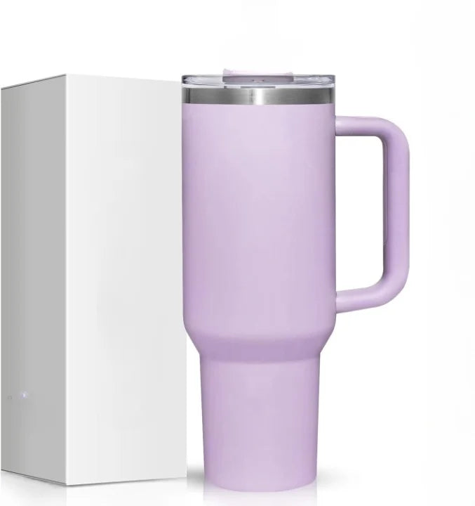 40oz Insulated Stainless Steel Tumbler with Straw - Lavender