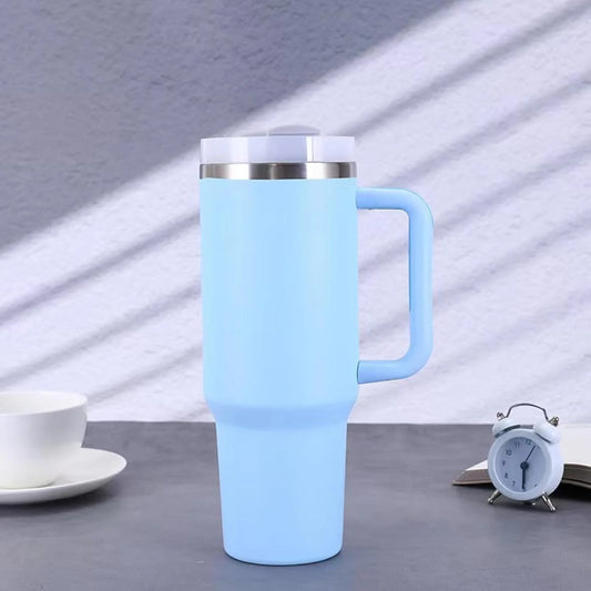 40oz Insulated Stainless Steel Tumbler with Straw - Sky Blue