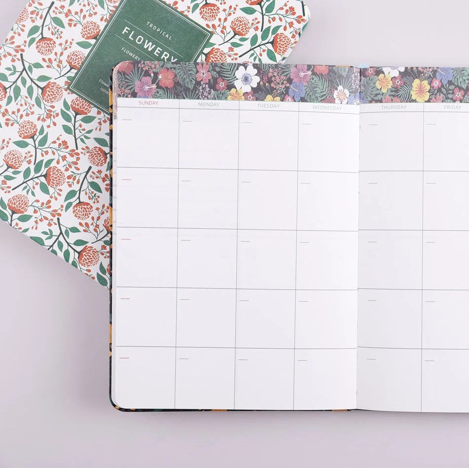 Flowery Floral Daily Journal and Planner