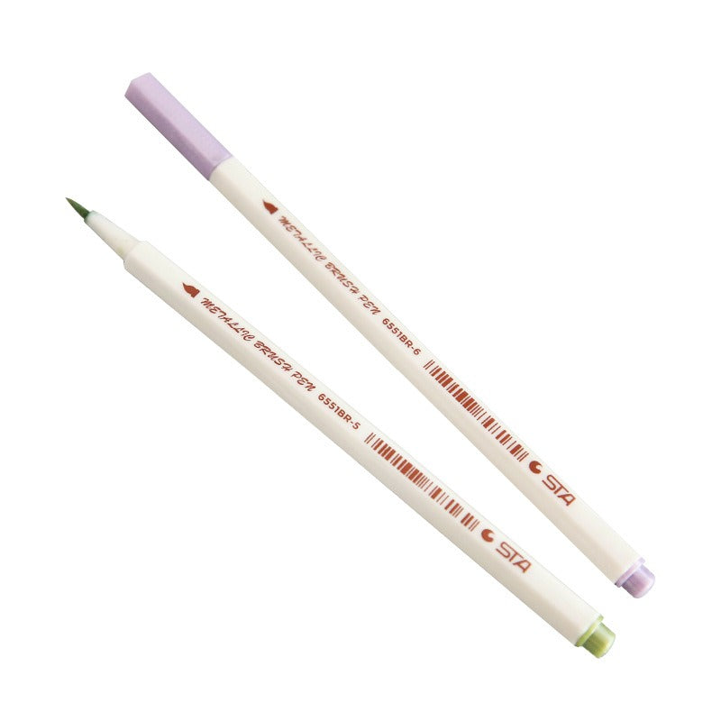 Metallic Brush Marker Color Pen Set of 12