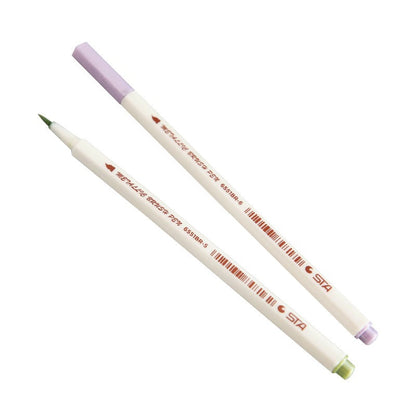 Metallic Brush Marker Color Pen Set of 12