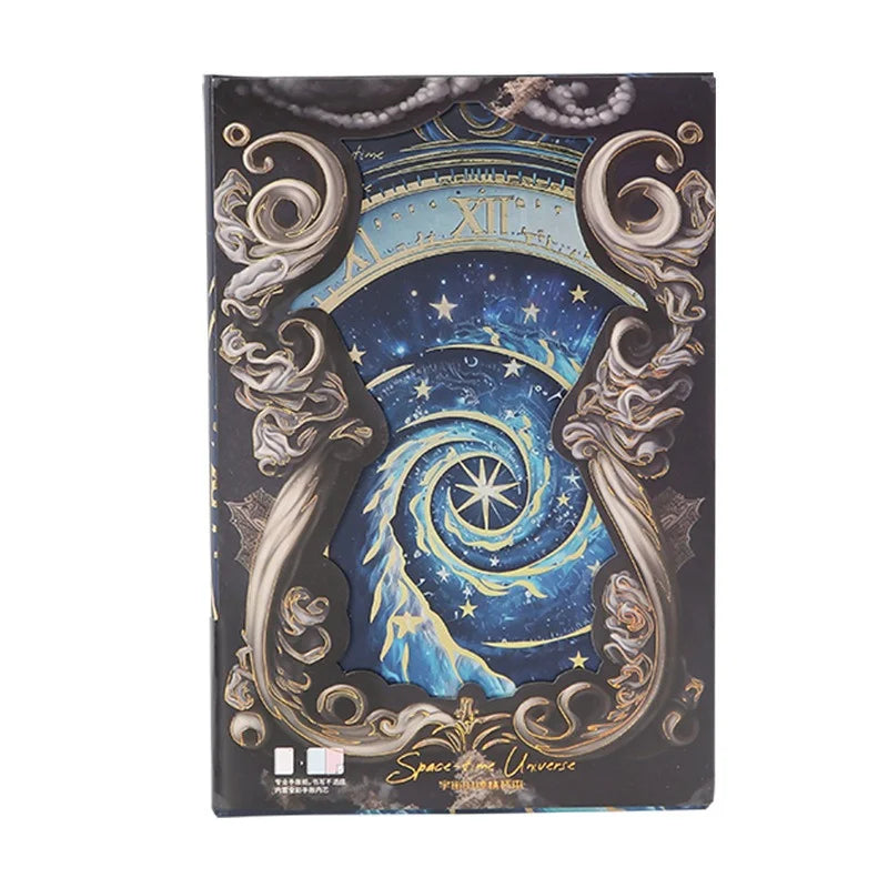Cosmic Clock Retro Hardcover Journal With Cover