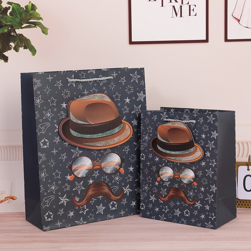 3D Men's Cardboard Gift Bags