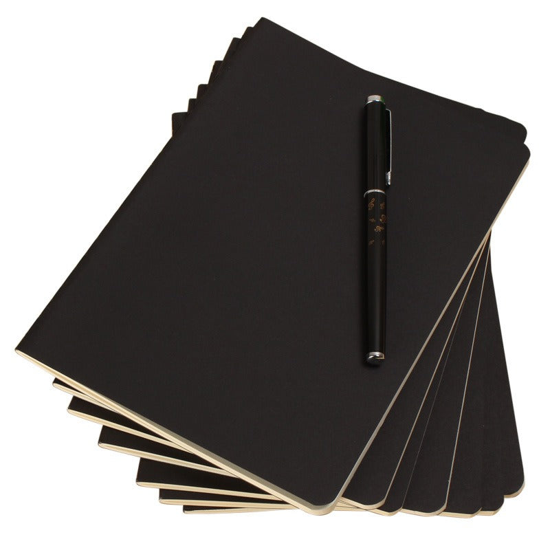 A5 Black Cover Blank Page Notebook