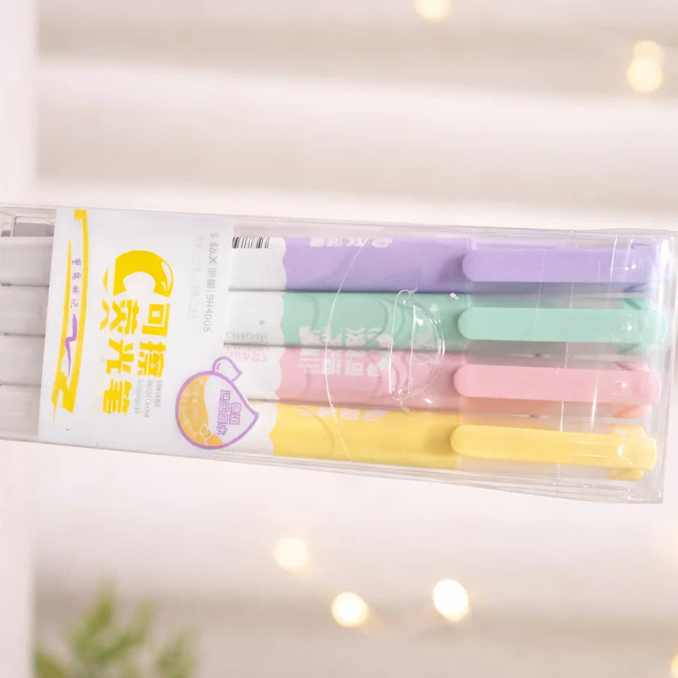 4pcs Pastel Erasable Highlighter Set