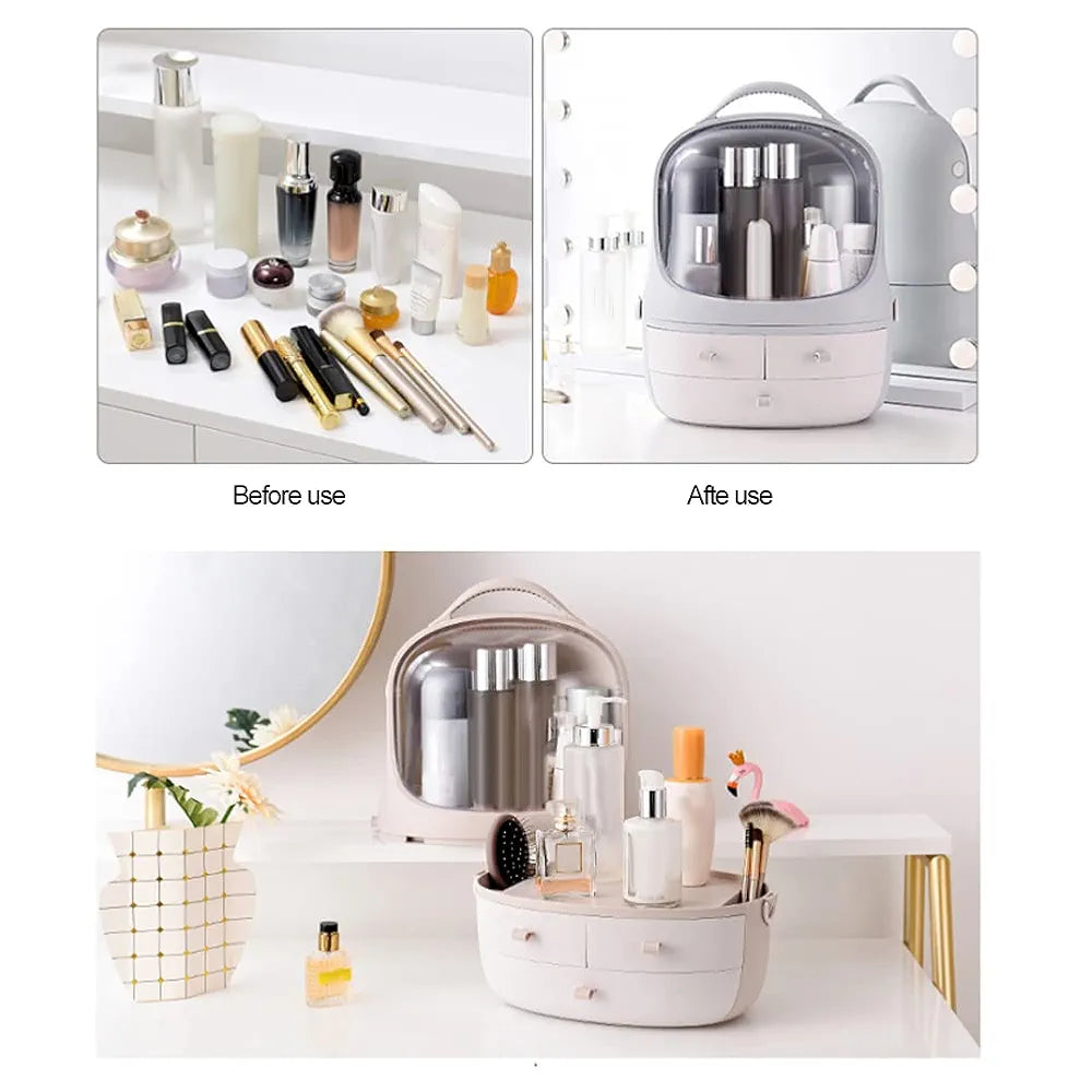 Makeup Storage Organizer Box - Ash White