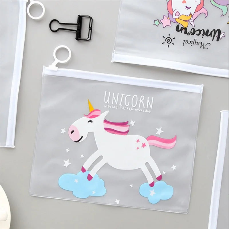 Unicorn Transparent Plastic Zipper Storage Bag #unicorn #pouch #zipperbag #organize