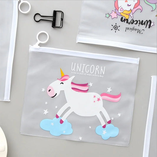 Unicorn Transparent Plastic Zipper Storage Bag #unicorn #pouch #zipperbag #organize