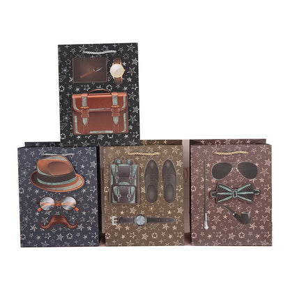 3D Men's Cardboard Gift Bags