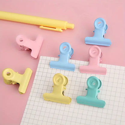 6 Pcs Candy Colored Metal Ppaer Clips