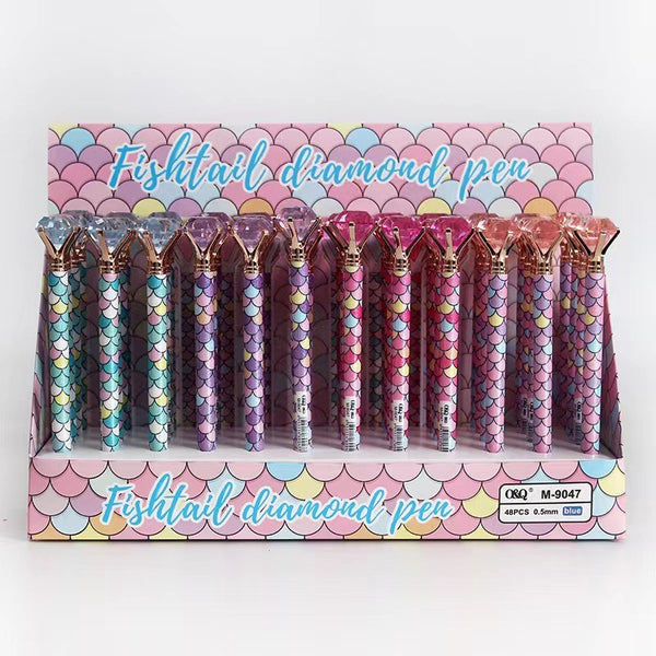 Diamond Top Mermaid print Gel Pen