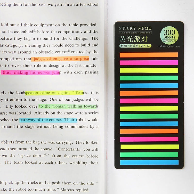 Transparent Fluorescent Sticky Note Pads