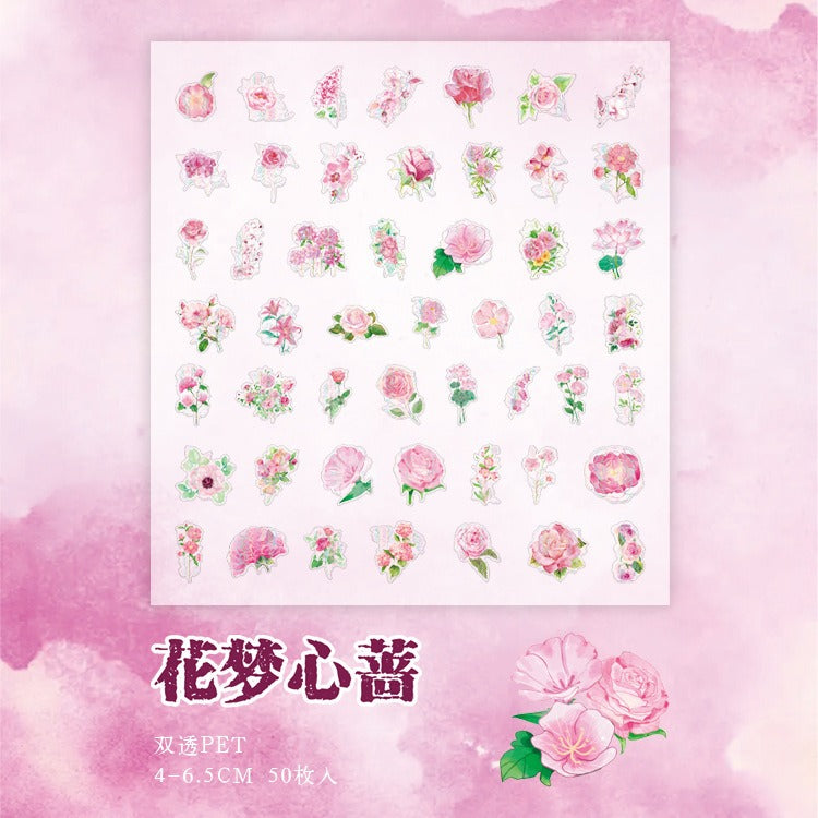 Flowers room series PET Stickers Pack