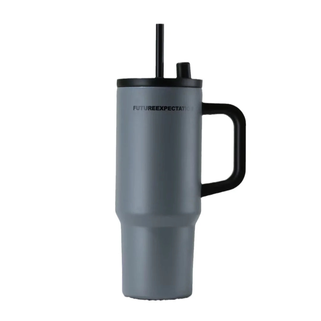 710ml Stainless Steel Insulated Travel Tumbler with Handle Straw Lid