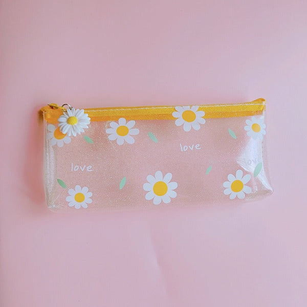 Glittery Cover PVC Printed Pencil Pouch