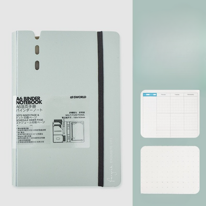 Elastic Closure Hard Cover A5 Binder And Notebook