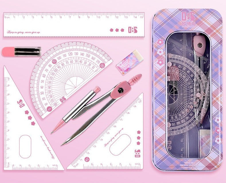 Basic Geometry School Stationery Set