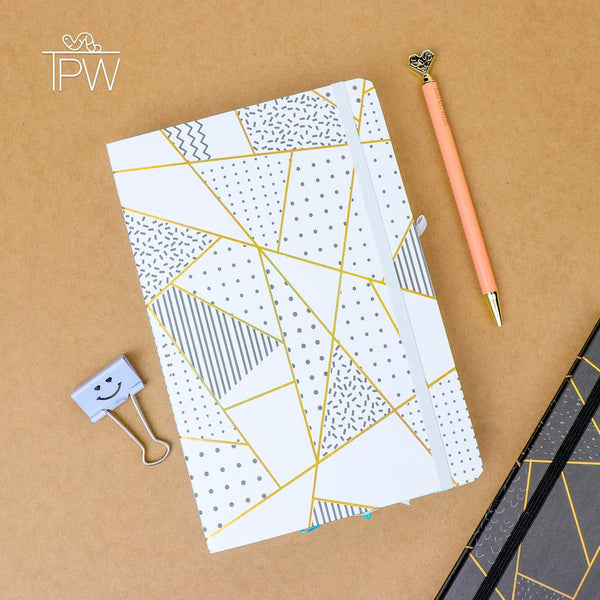 A5 Geometric Marble Notebook