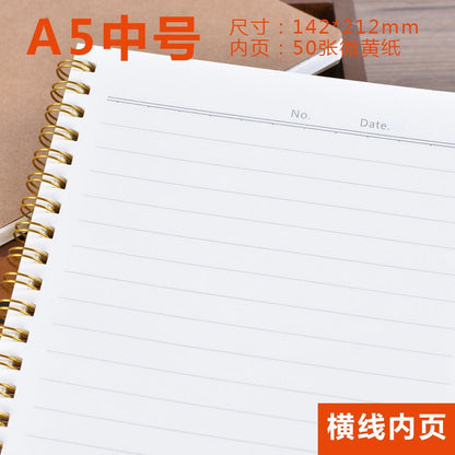 Kraft Cover Grid/Dotted/Lined/Blank  Spiral Notebook