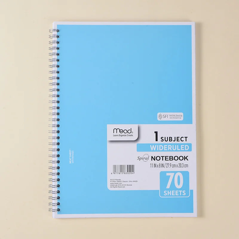 Mead A4 Wideruled Spiral Notebook